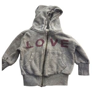 Peek Little Peanut Zip-Up Hoodie with Love Print